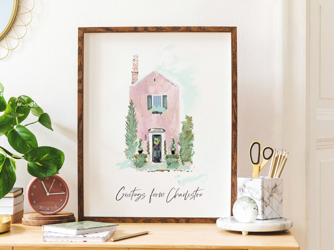 Little Pink House - Art Print - Etsy