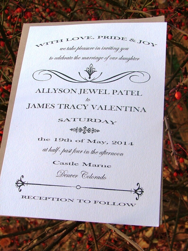Rustic Wedding Invitation Shabby Chic Wedding Invitation Etsy