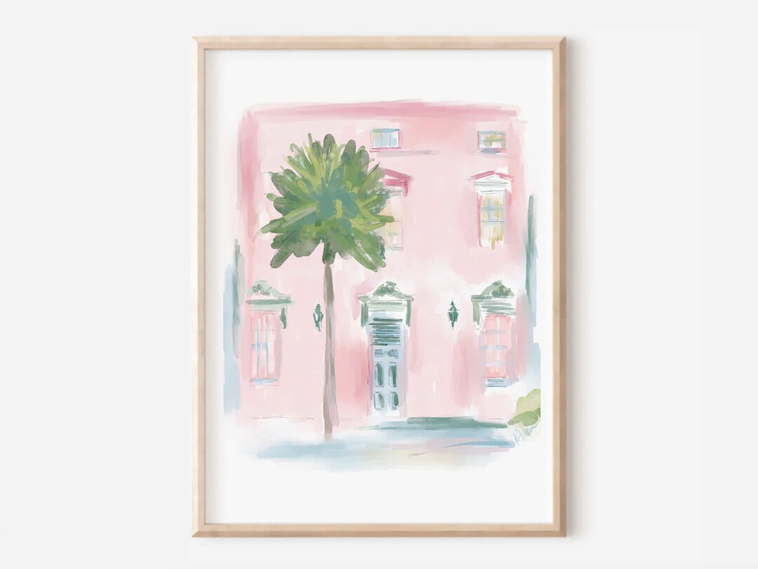 Coastal Pink Mills House - Art Print - Etsy