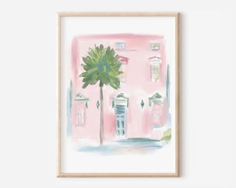 Coastal Pink Mills House - Art Print