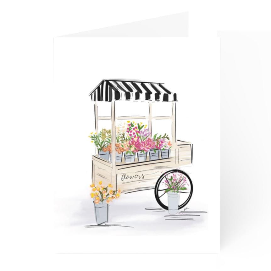 Flower Cart - Note Card - Etsy
