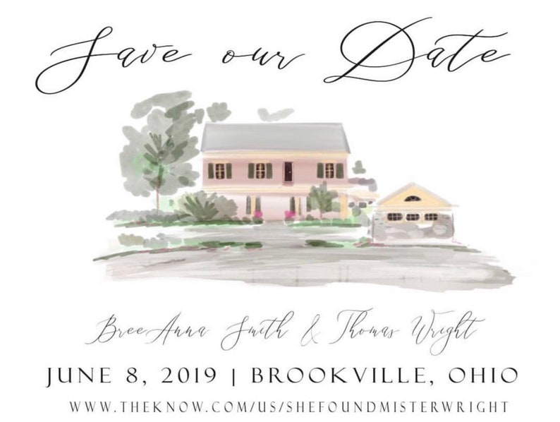 Watercolor Wedding Venue Venue Painting Save Our Date