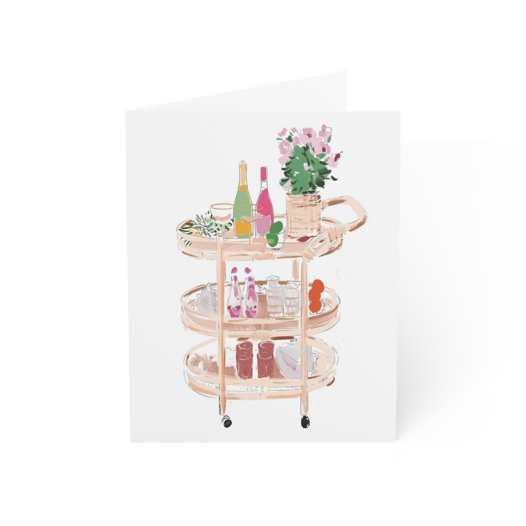 Bar Cart - Note Card - Etsy