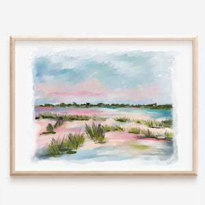 Pastel Blue + Pink Marsh - Art Print