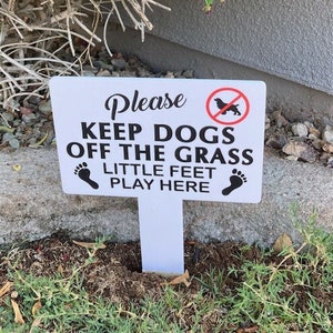 children’s play area playground sign Homeowner's Keep Dogs Off The Grass sign Little Feet Play Here  thick durable pvc weatherproof