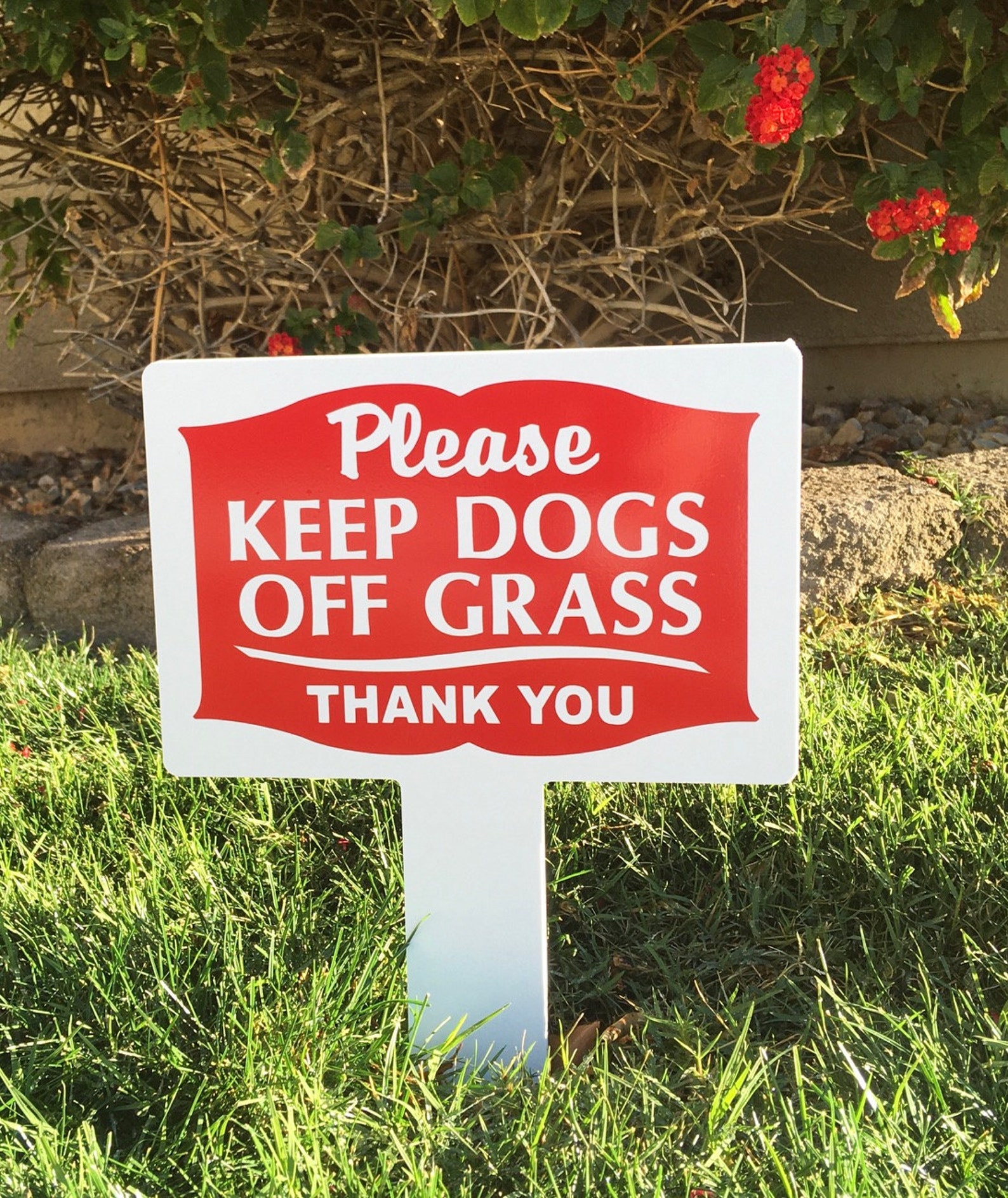 1 Attractive Lawn Sign Keep Dogs Off Grass yard garden sign Etsy