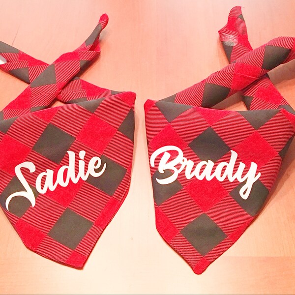 2 Dog Cat Goat pet bandanas custom Personalized any pet name ship 24 hrs