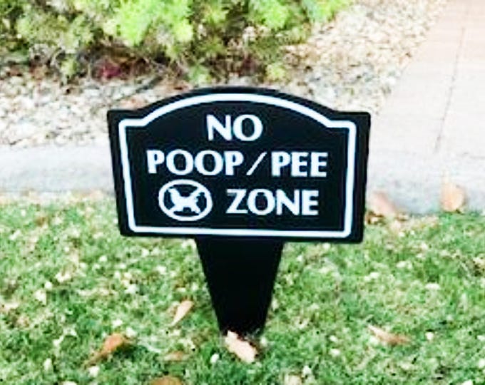 Kurmntregon No Poop & Pee Zone Sign With Stake No Pooping Dog Signs For