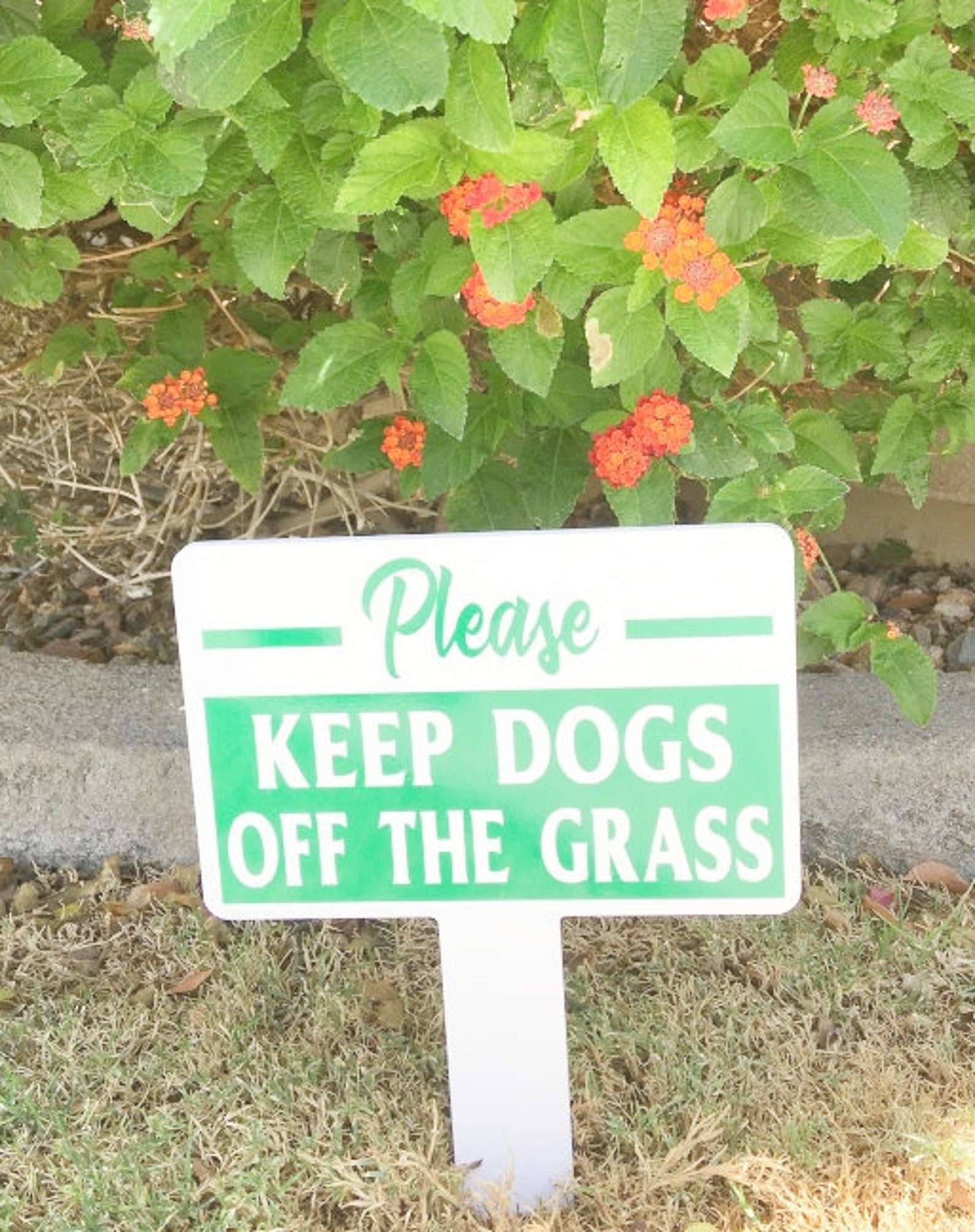 Garden sign yard DECOR Lawn Sign Please Keep Dogs Off The | Etsy