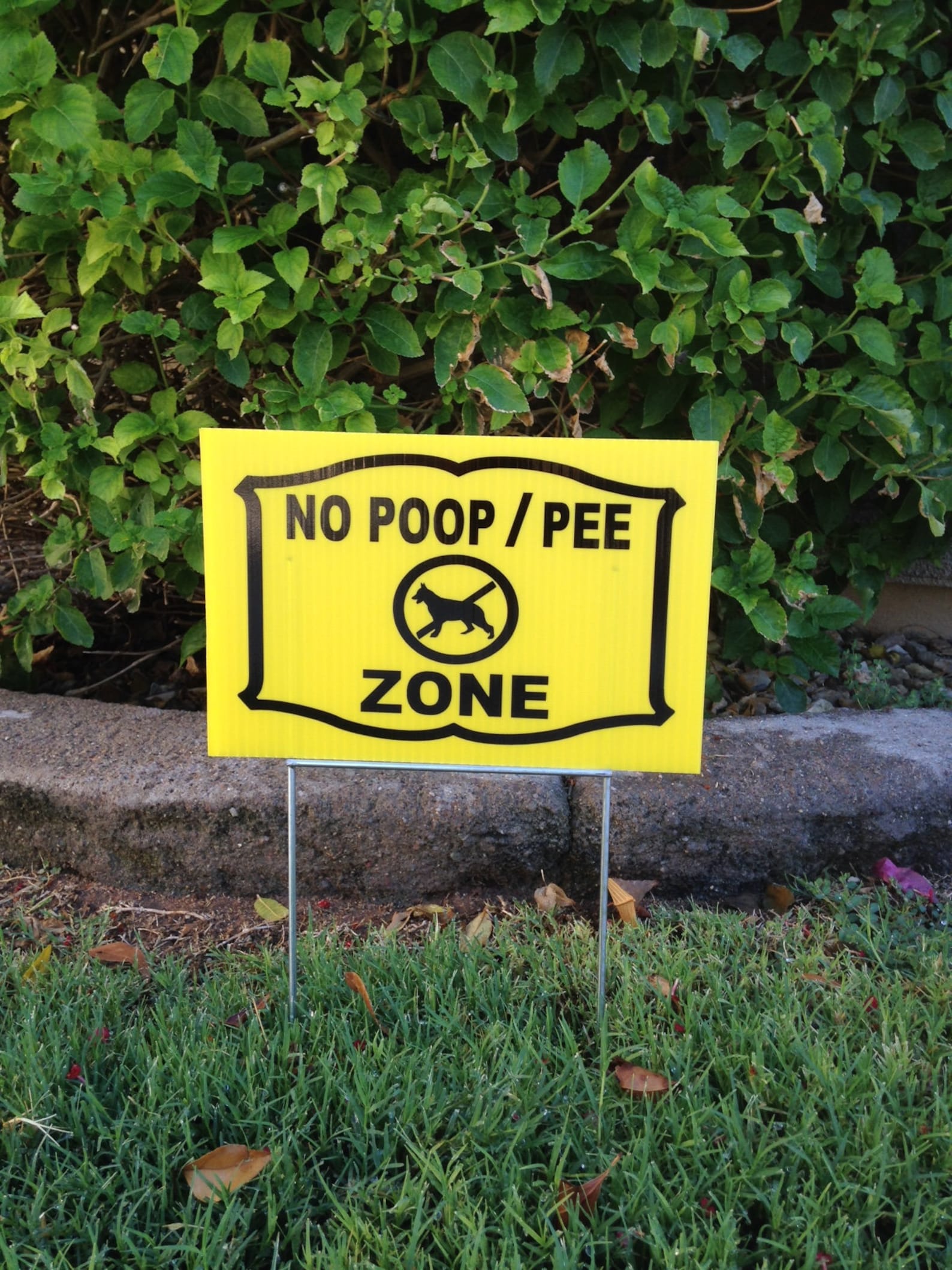 2 Signs 2 Stands 12 x 8 No Poop Pee zone no dog Etsy