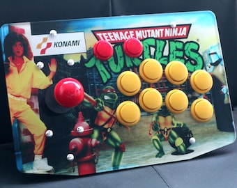 Custom RAC-J500S 10-Button Arcade Joystick USB Wired - Customizable Acrylic Artwork Panel for PC & RetroPie