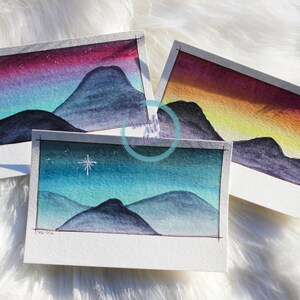 Cartões postais em aquarela de estrela de Natal