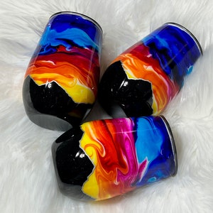 Sunset Mountain Swirl 14 oz. Stemless Wine Tumbler