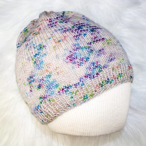 Regenbogen Merino Wolle handgestrickte Mütze