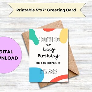 Funny Birthday Card - Printable Birthday Card - Folded Card - Digital Download