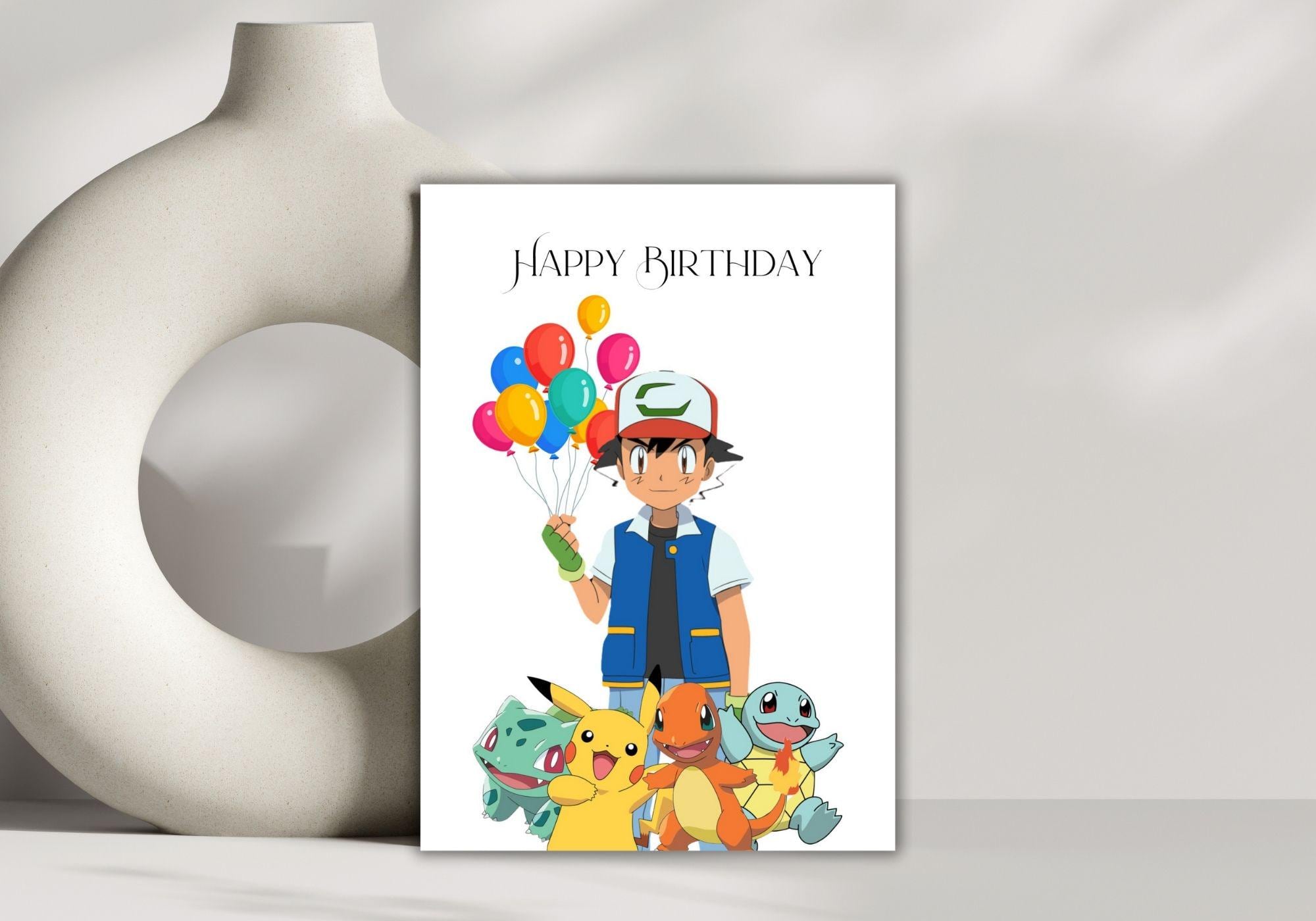 Pikachu Birthday Card | Pokmon Printable 5x7 (digital Download) - Etsy