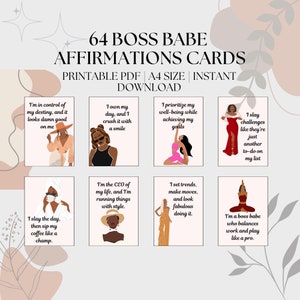 Cartes d'affirmation de Boss Babe | Affirmation quotidienne pour les femmes occupées | Jeu d'affirmations édifiant