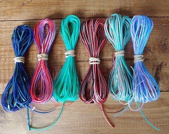 Lot of Rexlace boondoggle plastic lace gimp in TRESLACE TRI colors 60 yards total
