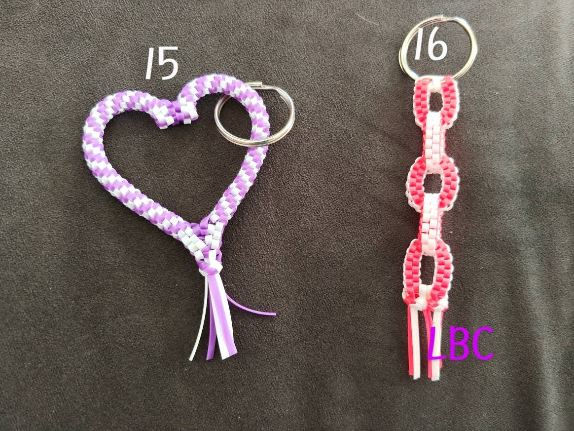 Custom Rexlace Boondoggle Gimp Plastic Lace Keychain You Pick Colors