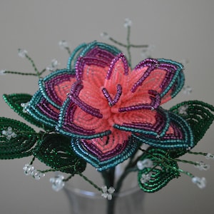 BRAND NEW! handmade French Beaded flowers Tri tone roses 10 different ones to choose from