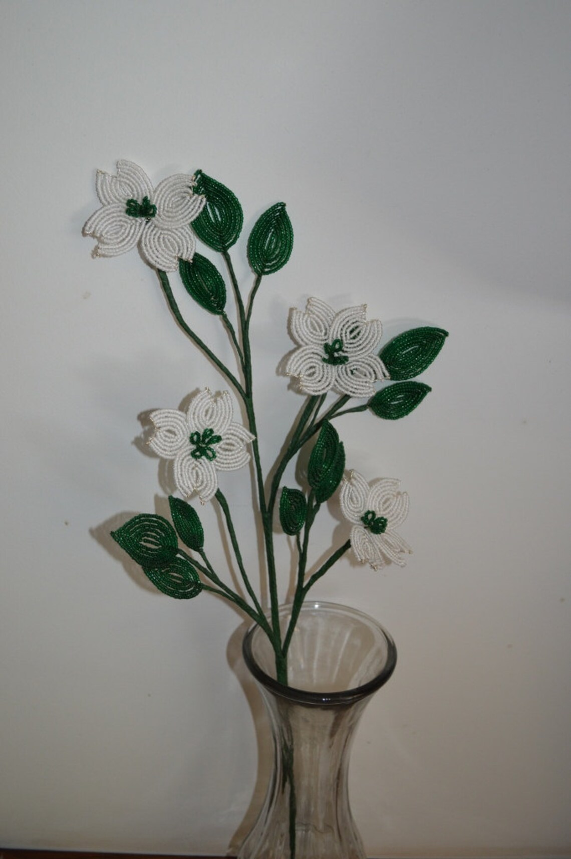 French Beaded Flowers Dogwood Branch Flowers Pink or White Etsy