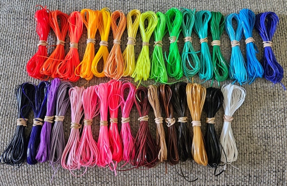 Rainbow Lot 320 Yards of ALL Solid Colors Rexlace Boondoggle Plastic Lacing  Gimp Lanyard Keychain 
