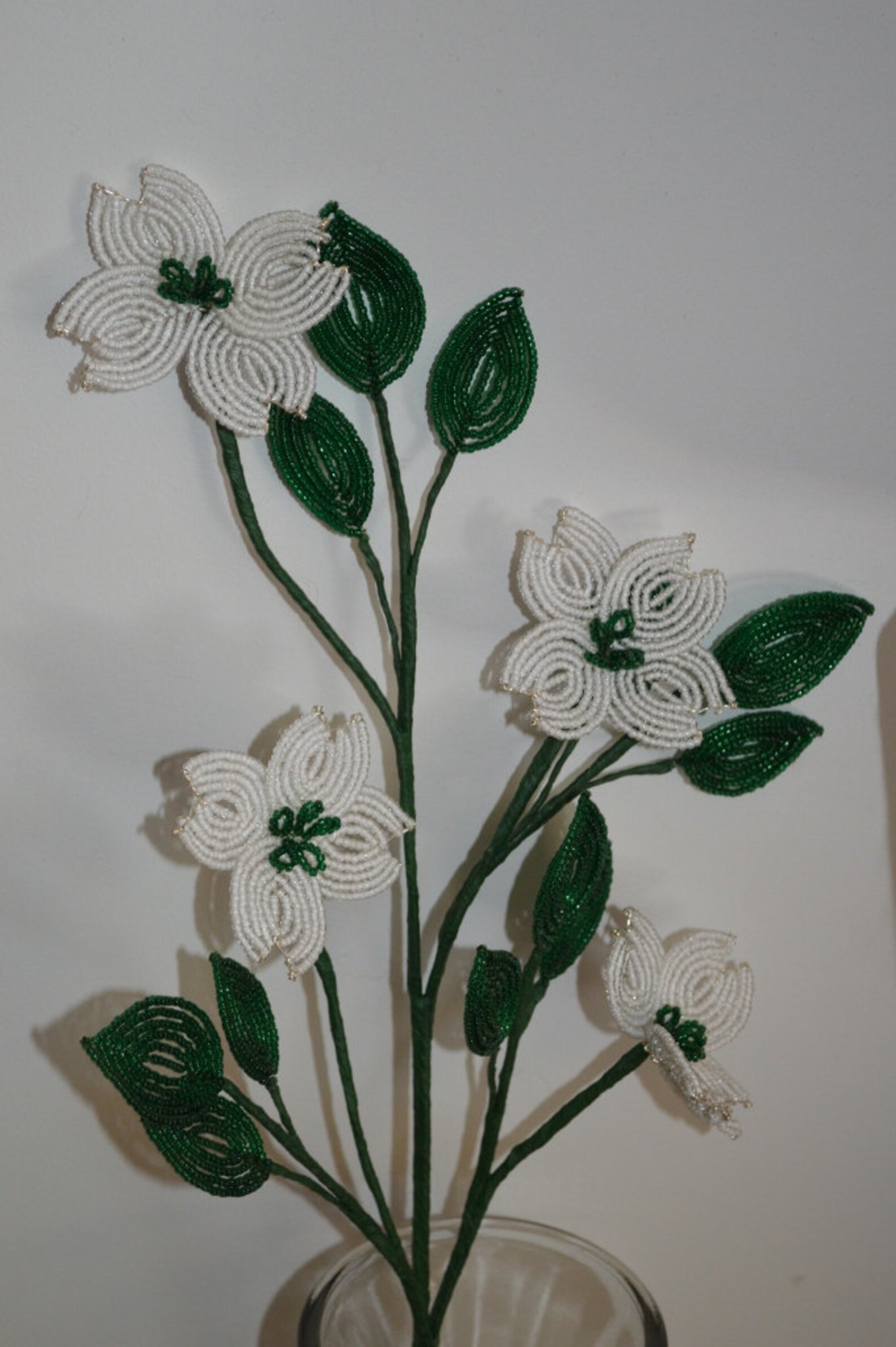 French Beaded Flowers Dogwood Branch Flowers Pink or White Etsy