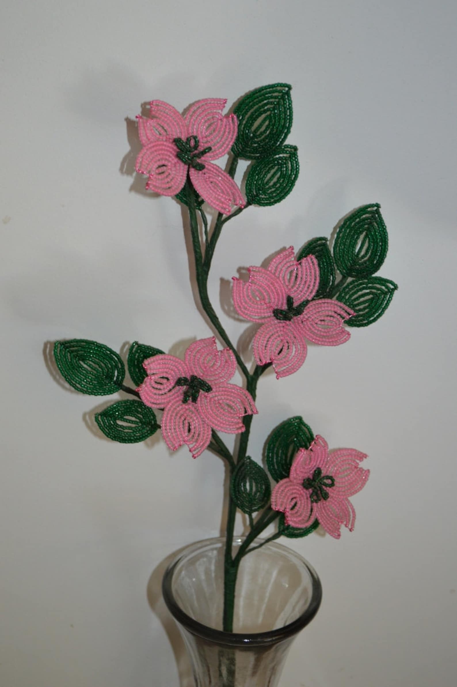 French Beaded Flowers Dogwood Branch Flowers Pink or White Etsy