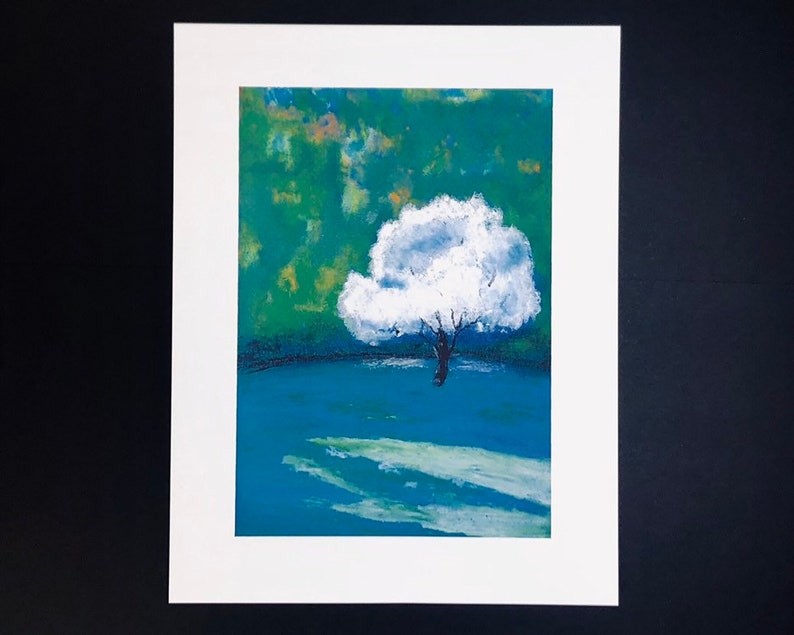 lone tree 80K sub specialArt print from original oil pastel painting