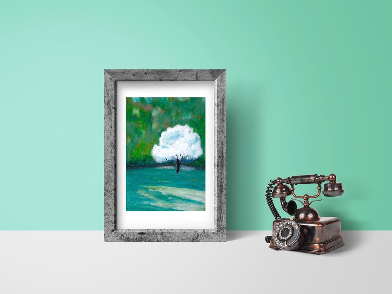 lone tree 80K sub specialArt print from original oil pastel painting