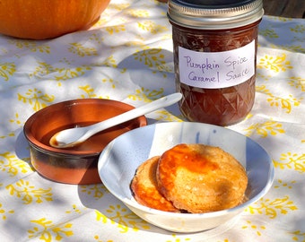 Seasonal special Homemade Caramel Sauce of Pumpkin Spice, Sea Salt, Miso, Chocolate or Coffee