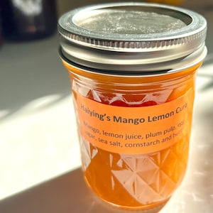 Homemade mango lemon curd from my backyard tree