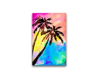 Art print of original watercolor painting palm trees