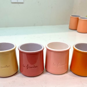 Saisonale Spezialität Terrakotta Tontopf für die Joghurtherstellung, Potpourri, Schmuckbehälter oder Pflanzgefäß, 4-er Set