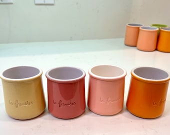 Seasonal specialty Terracotta clay pot for yogurt making, potpourri, jewelry container or planter, set of 4