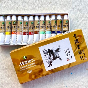 Marie's Chinese brush painting sumie watercolor set of 12