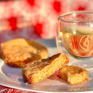 French sable butter cookie Fresh homemade Palet breton with sea salt