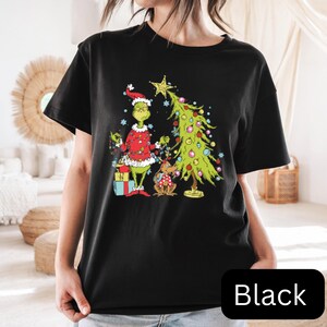 Grinch and Cindy Lou Who Grinchmas T-shirt Christmas Grinch Holiday Sweatshirt with Max the Dog Christmas Grinch Shirt Gift for Grinch Fans