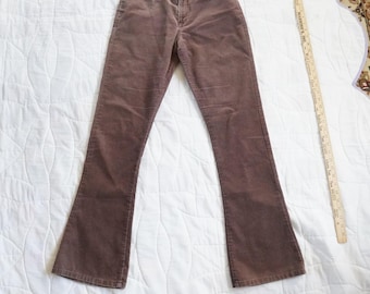 Abercrombie Fitch Y2K Low Rise Women Brown Corduroy Flare Pant 26 Bootcut Casual