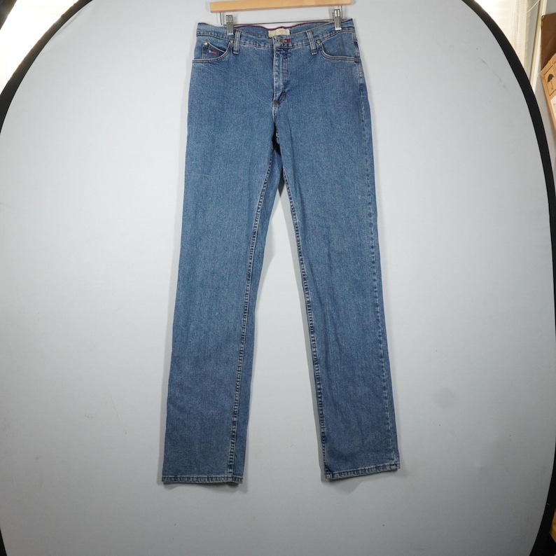 VTG Wrangler Twenty X Blue Straight Leg Low Rise Jeans Medium Wash Denim 30x34 image 1