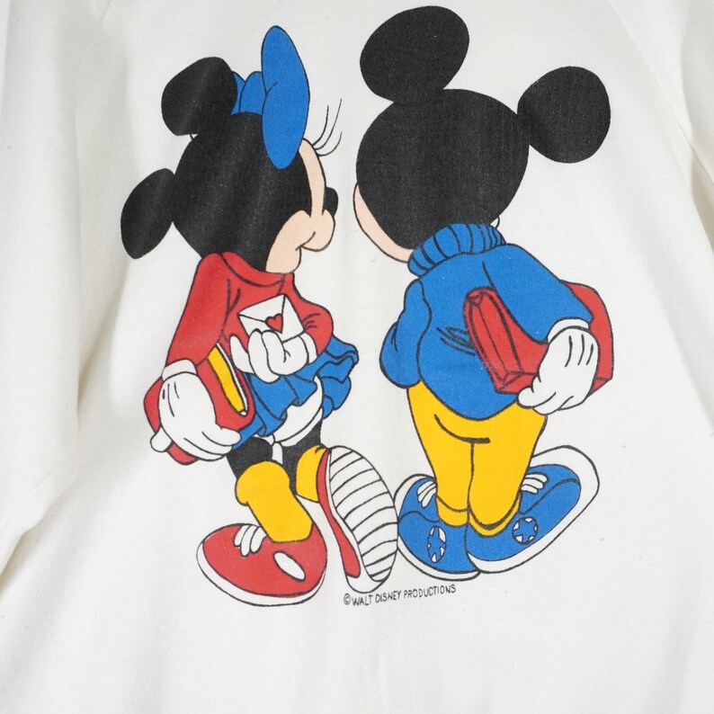 Disney Sweatshirt Women XL White Mickey Minnie Mouse Washington DC Vintage 80s image 7