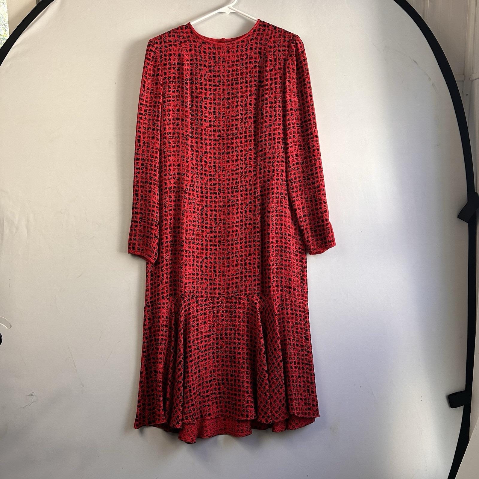 green emerald velvet dress Tae Red Tweed Long Sleeve Drop Waist Mini Dress (Archive Sale)