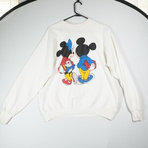 Disney Sweatshirt Women XL White Mickey Minnie Mouse Washington DC Vintage 80s image 6