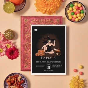 Invitación a fiesta de Halloween de lotería