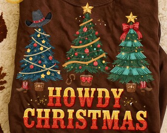 Howdy Christmas tree PNG, Western Christmas png, Leopard Print Christmas Tree Png, Cowgirl Turquoise Coquette Xmas Png, Merry Christmas