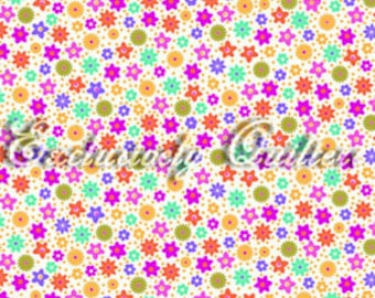 Sweet Flirtations Dots Flowers on White Fabric 1 Yard