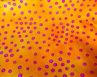 Laurel Burch Ocean Songs Bubbles Swirls Yellow w/ Pink 1 Yard Fabric