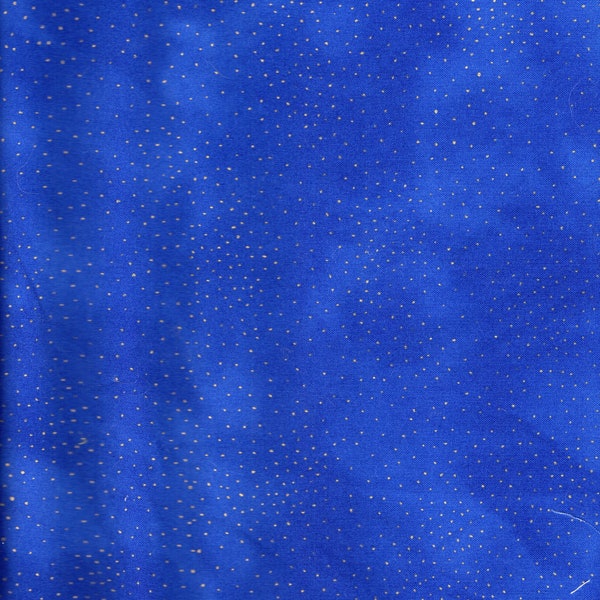 RARE Laurel Burch Basic Deep Royal Blue with Tiny Gold Gilding Dots 1 Yard