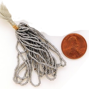 Antique Metal Beads 1900 Made in France Hank Beadwork Passementerie Aluminum  Seed Beads Restoration Beaded Bags Jewelry Costumes