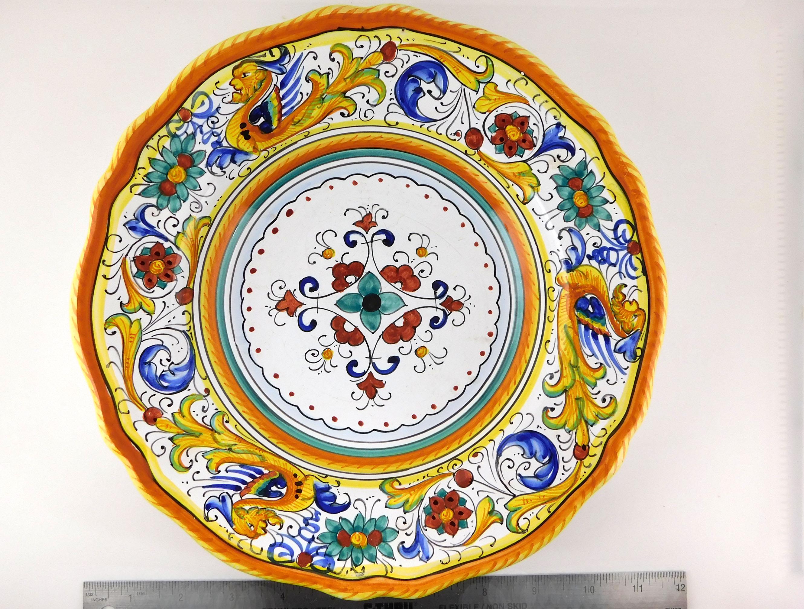 タオルミーナ デルータ 陶器 モザイク皿 イタリア 飾り皿 Deruta Italian Pottery - Etsy